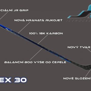 Juniorská 100% Karbonová Hokejka JR HOCKEY flex 30 Legacy – Obrázok 11