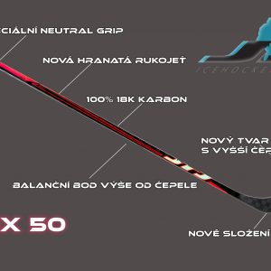Juniorská 100% Karbonová Hokejka JR HOCKEY flex 50 Legacy – Obrázok 12
